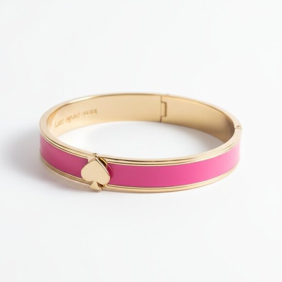 Kate Spade Pink and Gold Enamel Bangle - Flawed - Picture 1 of 7